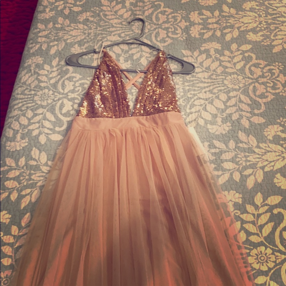 Rose Sequins Maxi Dress